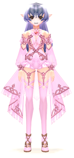 Mabinogi Pink-Dyed Solaris Dress and Solaris High Heels Female