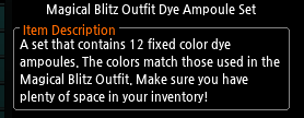 Mabinogi Magical Blitz Outfit Dye Ampoule Set