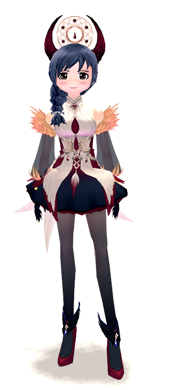 Mabinogi Red-dyed Crow Feather Dress