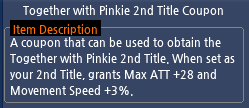 Mabinogi Together with Pinkie 2nd Title Coupon