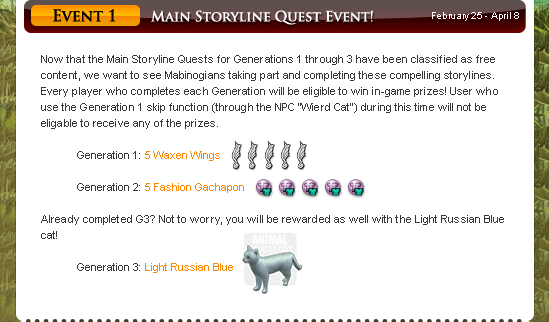 Event 1: Main Storyline Quest Event