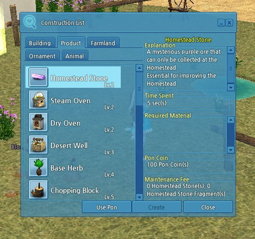 The build menu