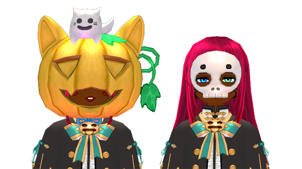 Mabinogi Pumpkin Costume Mask, Mabinogi Skull Face Mask (Face Accessory Slot Exclusive)